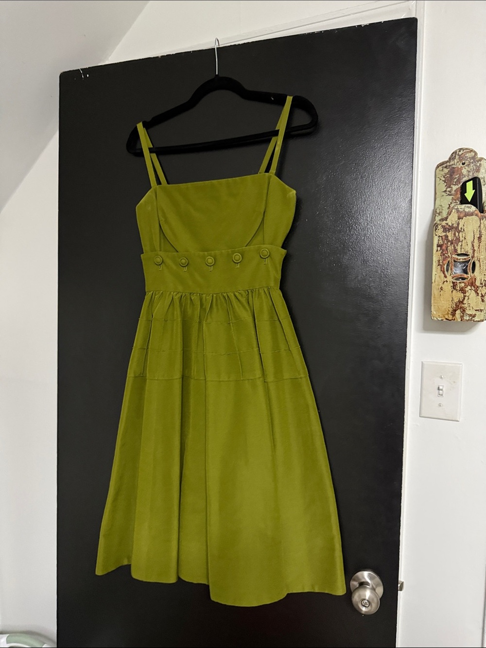 Olive Green Sleeveless A-Line Dress